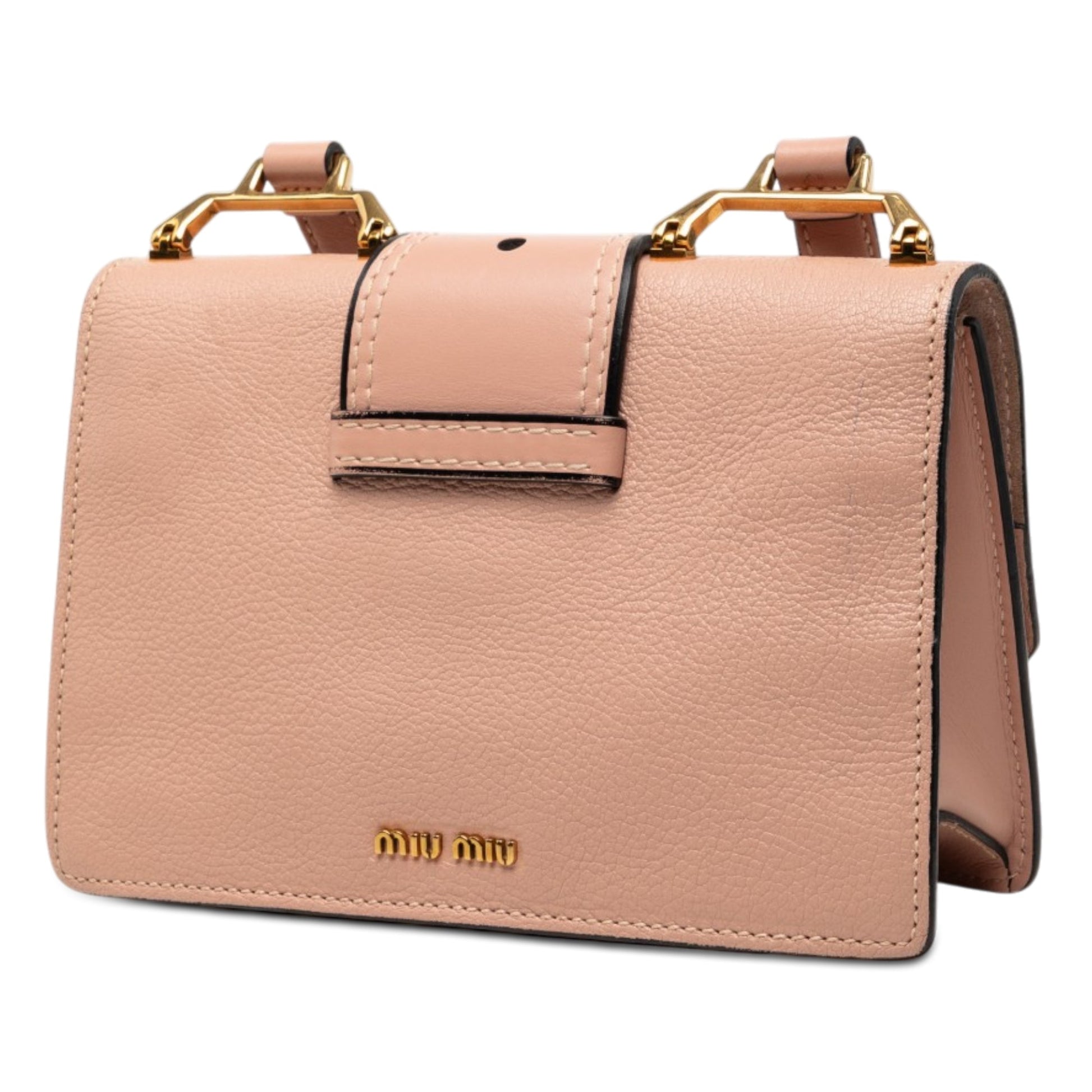 Miu Miu Goatskin Madras Soft Calf Crystal Embellished Crossbody