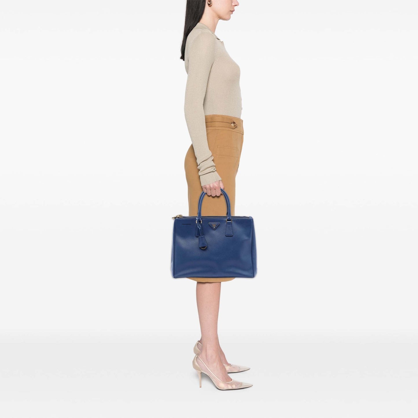 Prada Large Saffiano Lux Galleria Double Zip Tote