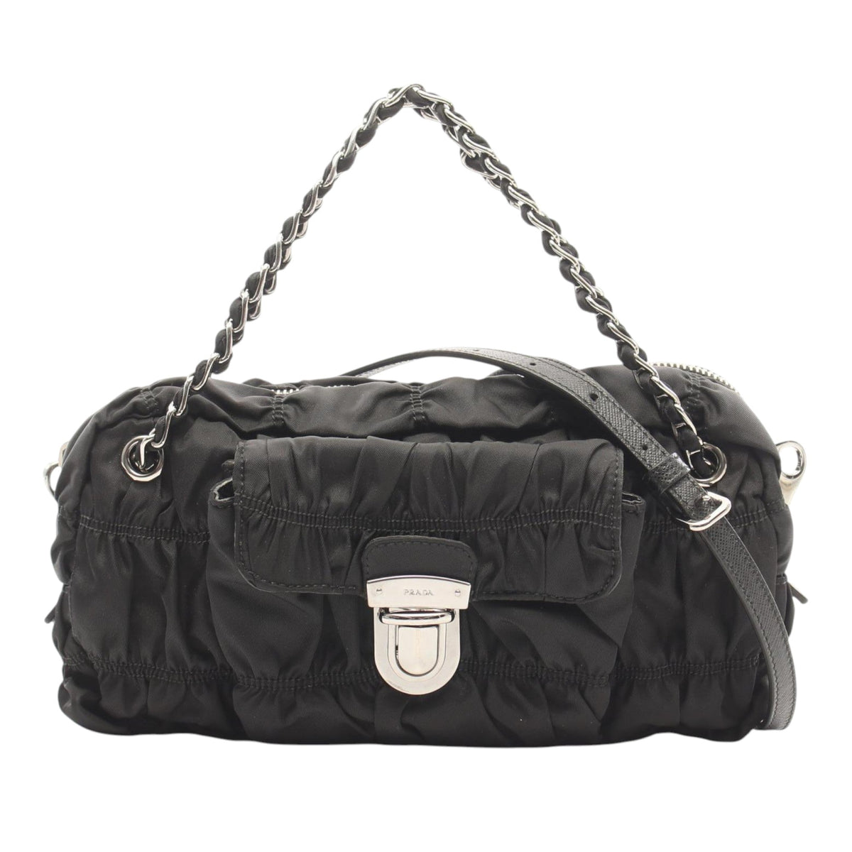 Prada Tessuto Gaufre Chain Satchel