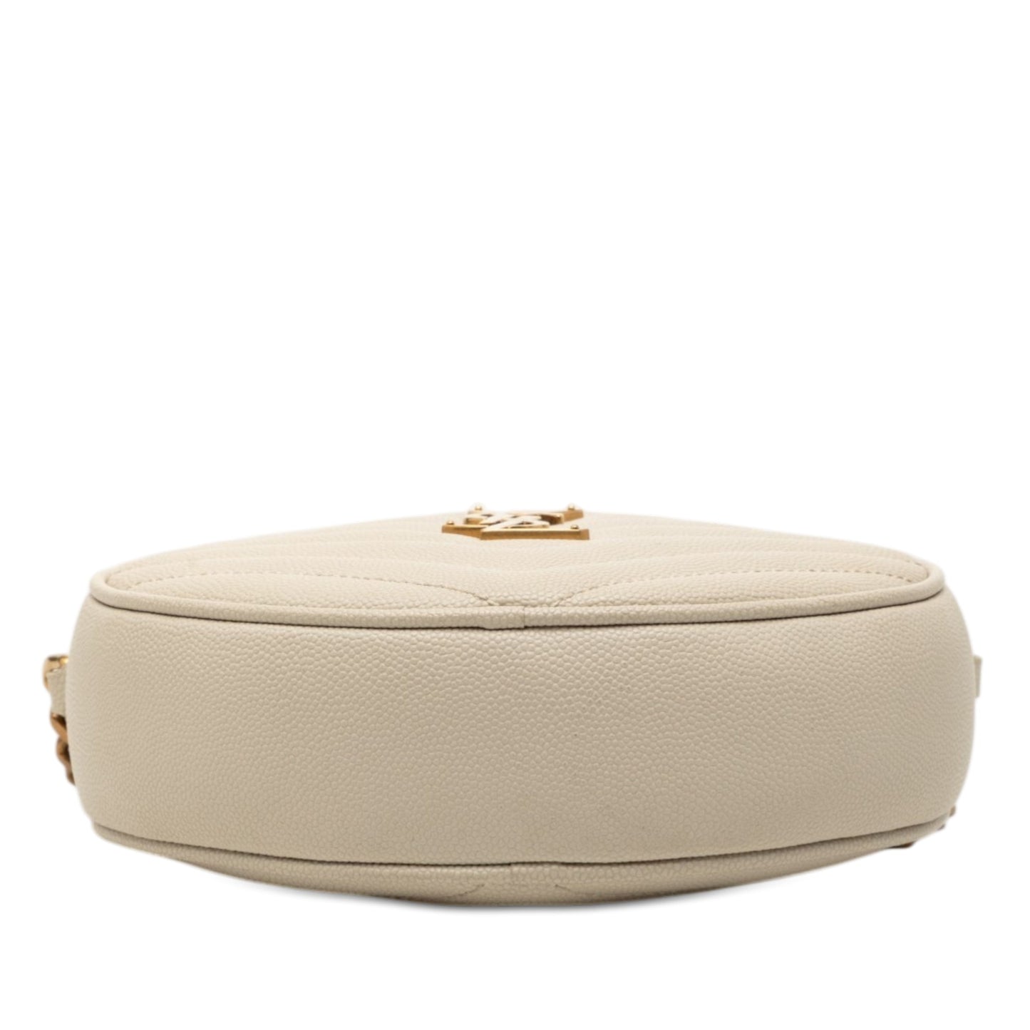 Saint Laurent Grain De Poudre Chevron Round Vinyle Camera Bag