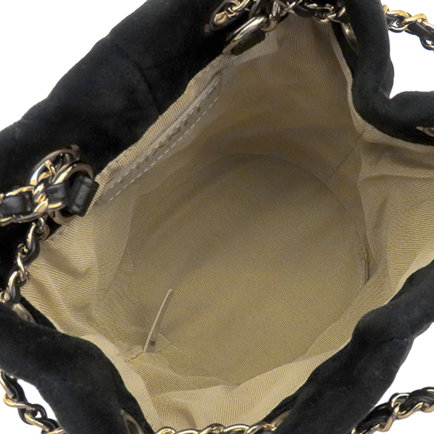 Chanel Quilted Velvet Crystal Pearl Crush Bucket Bag