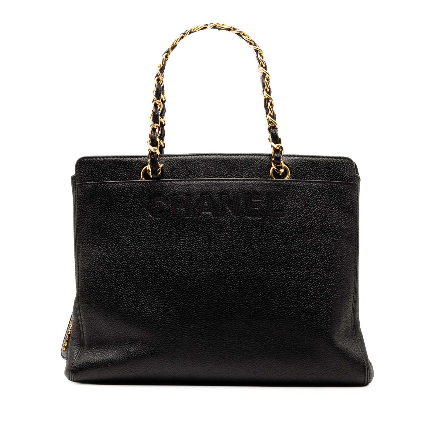 Chanel Caviar Logo Chain Tote