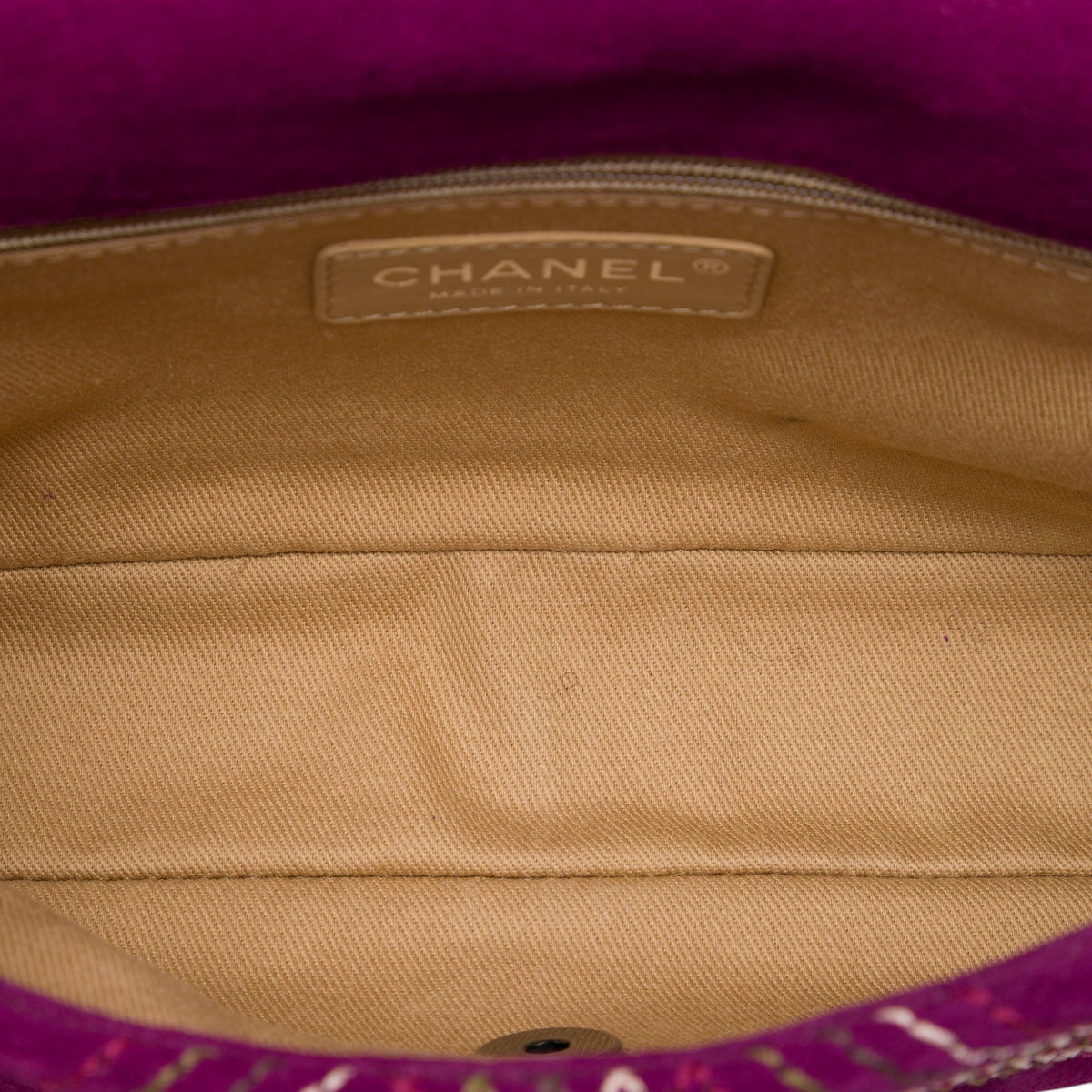 Chanel Paris Edinburgh Medium Stitched Suede Saltire Single Flap — Purple