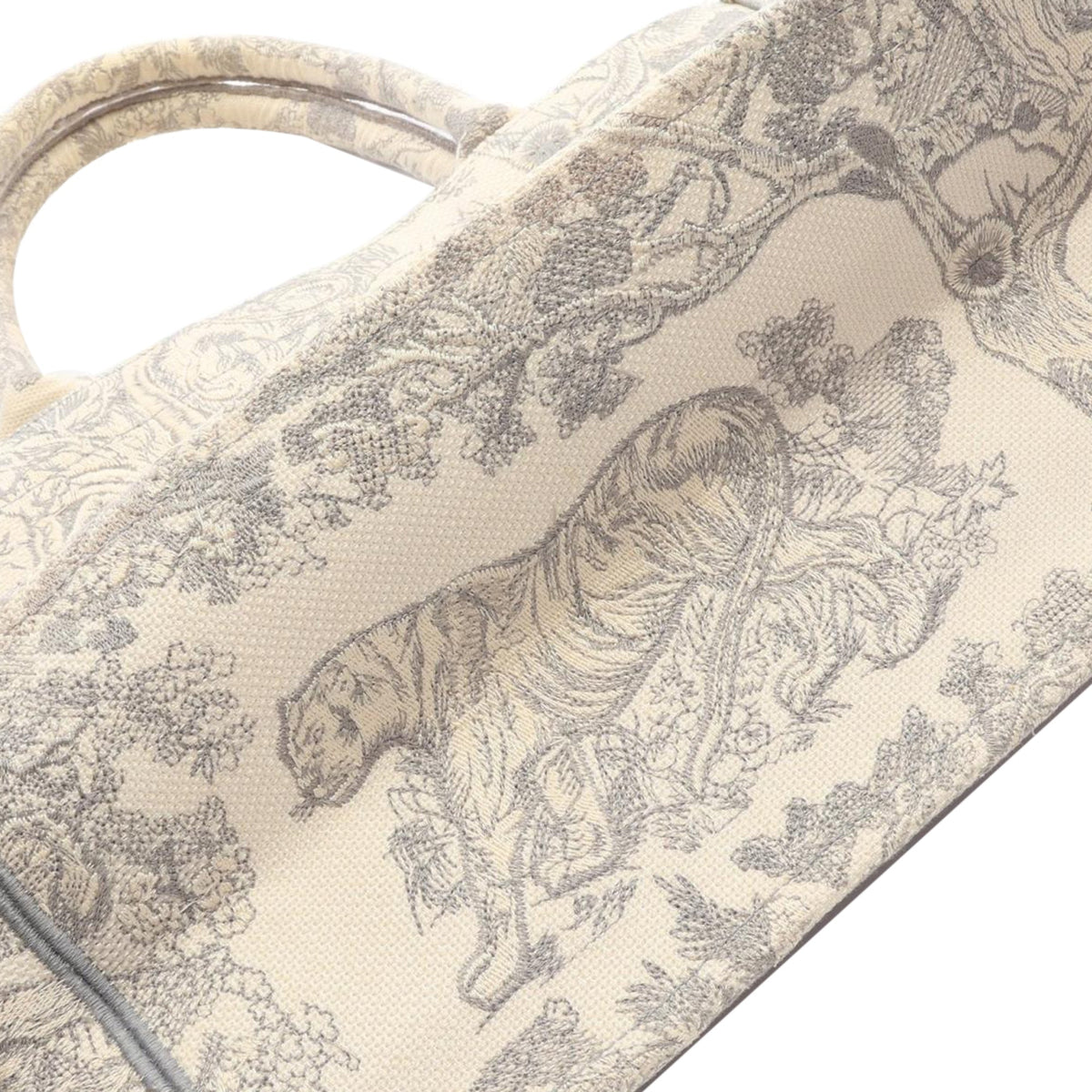 Dior Medium Toile de Jouy Reverse Embroidered Canvas Book Tote — Gray