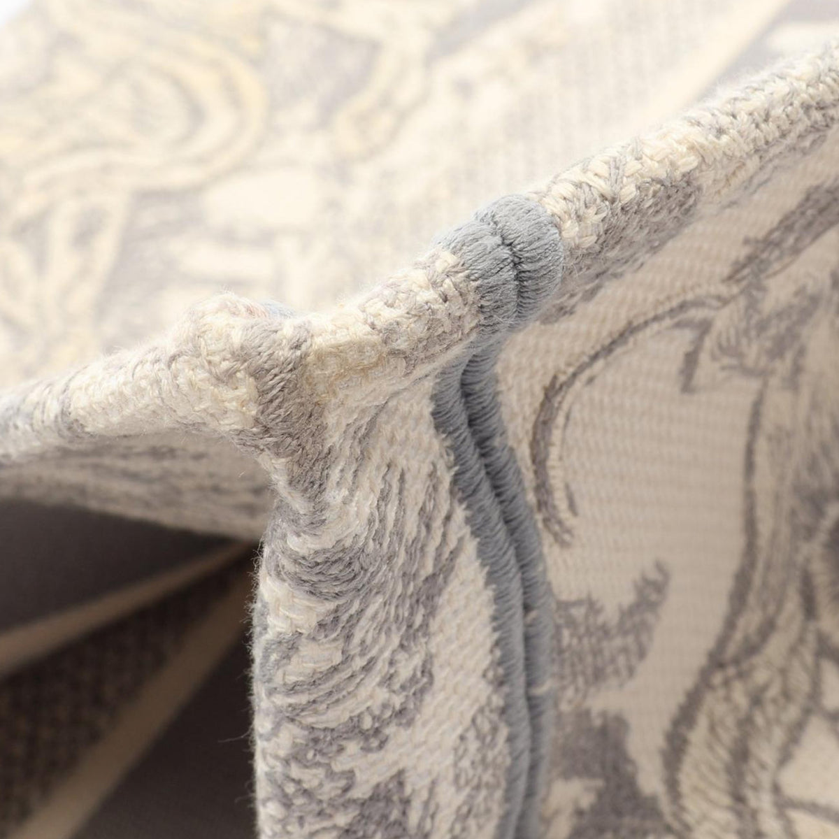 Dior Medium Toile de Jouy Reverse Embroidered Canvas Book Tote — Gray
