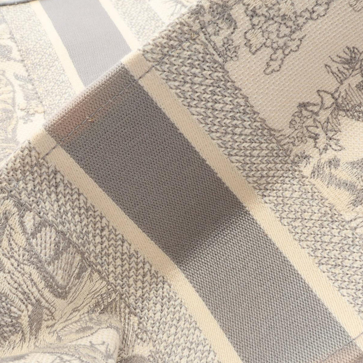 Dior Medium Toile de Jouy Reverse Embroidered Canvas Book Tote — Gray