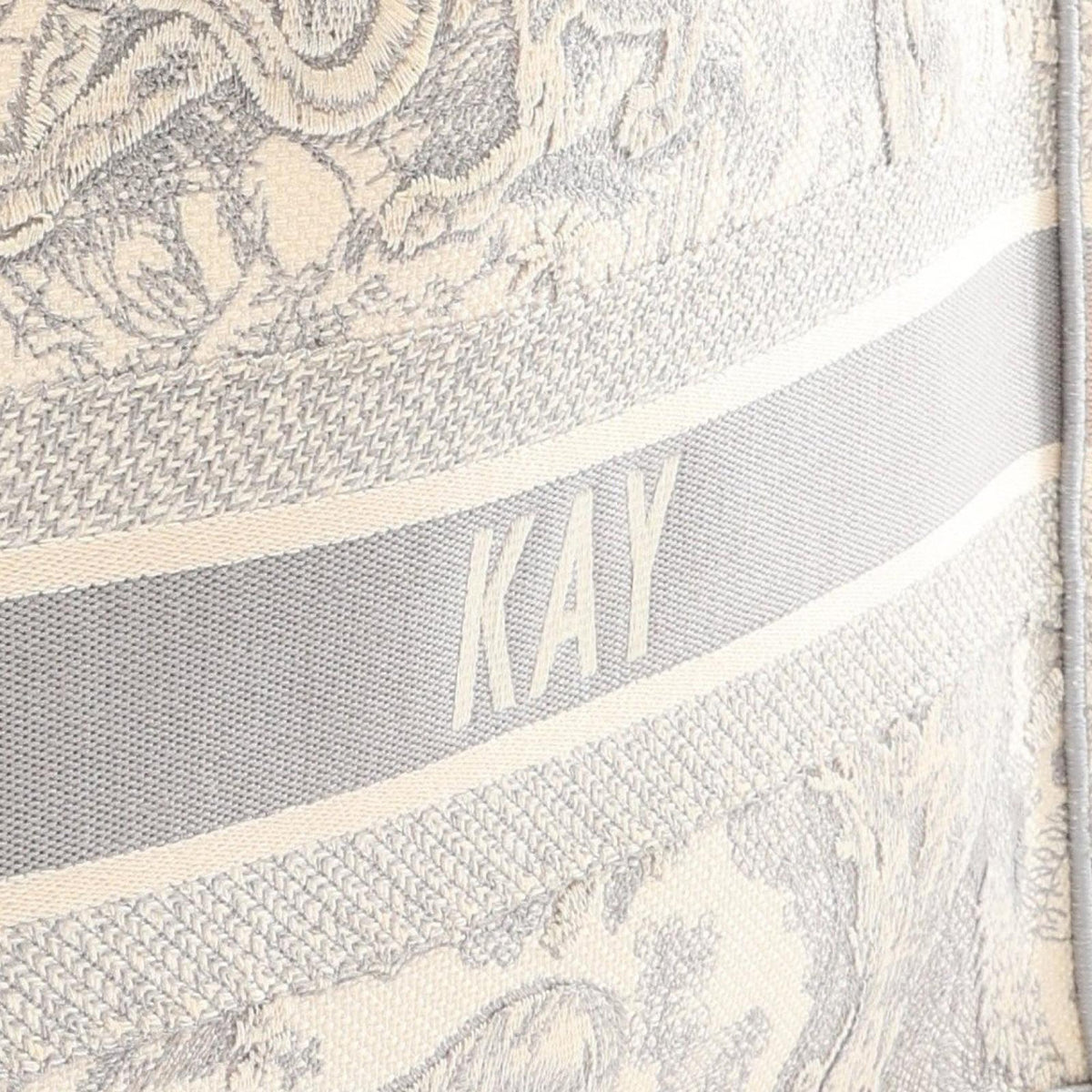 Dior Medium Toile de Jouy Reverse Embroidered Canvas Book Tote — Gray