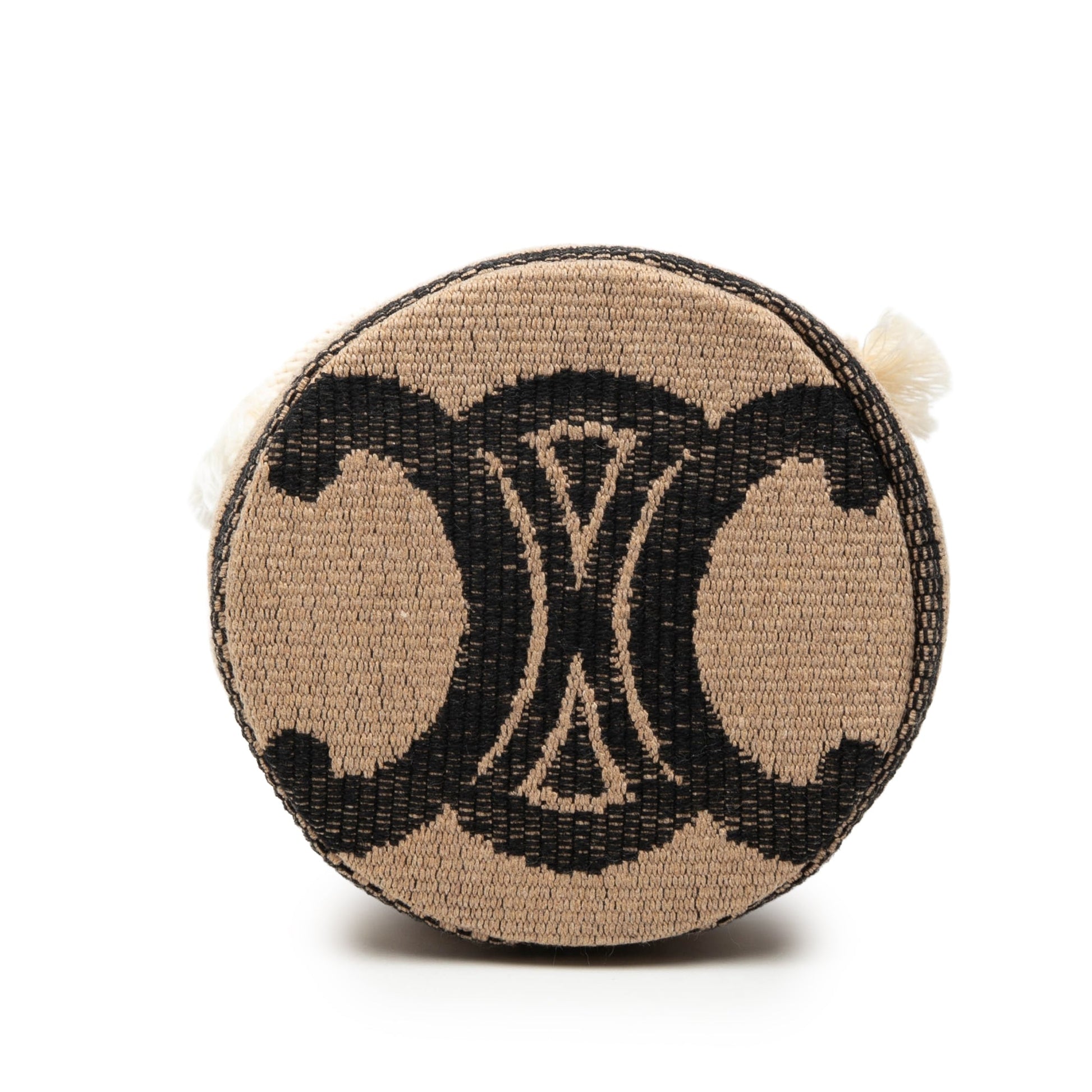 Celine Small Triomphe Raffia Drawstring Bucket Bag