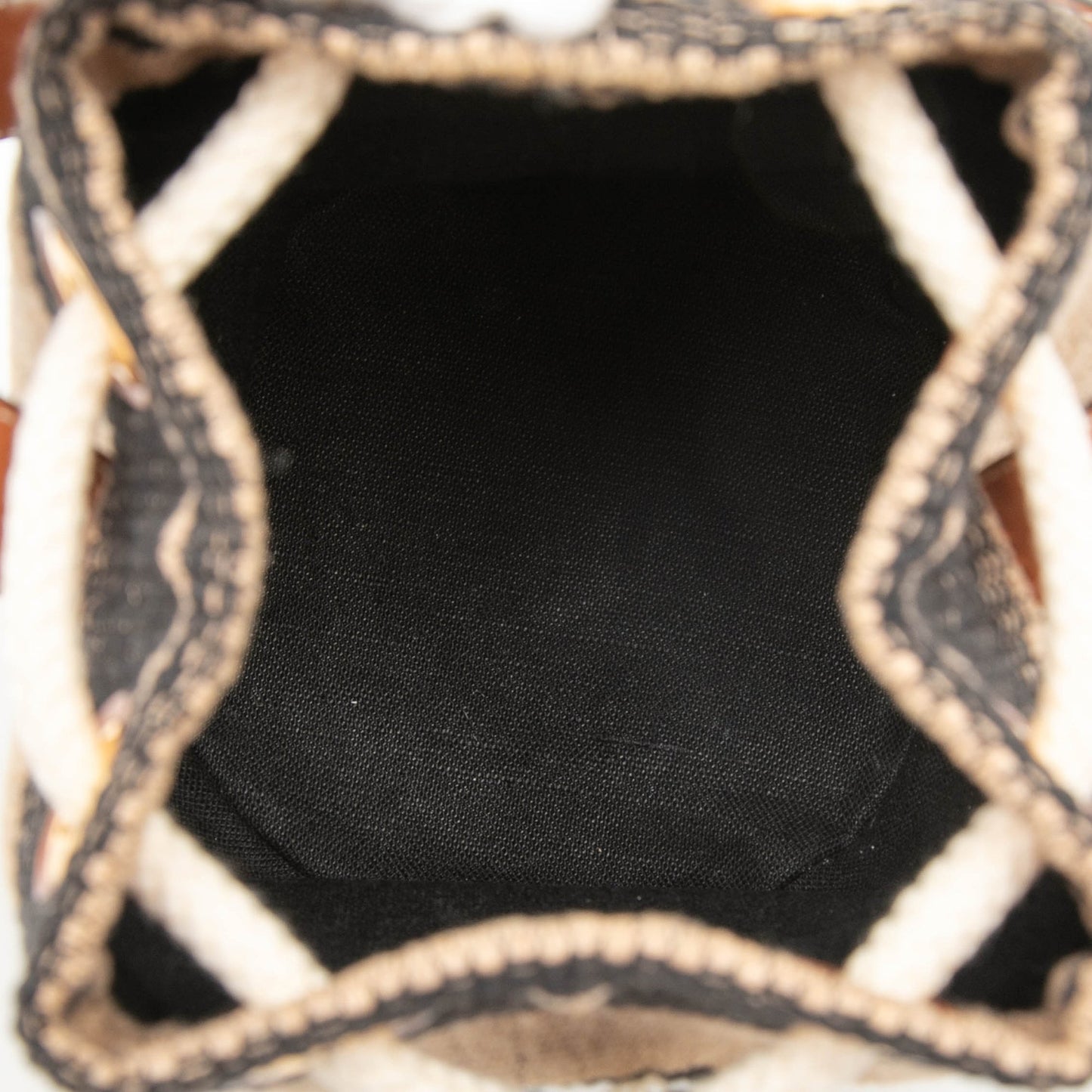 Celine Small Triomphe Raffia Drawstring Bucket Bag