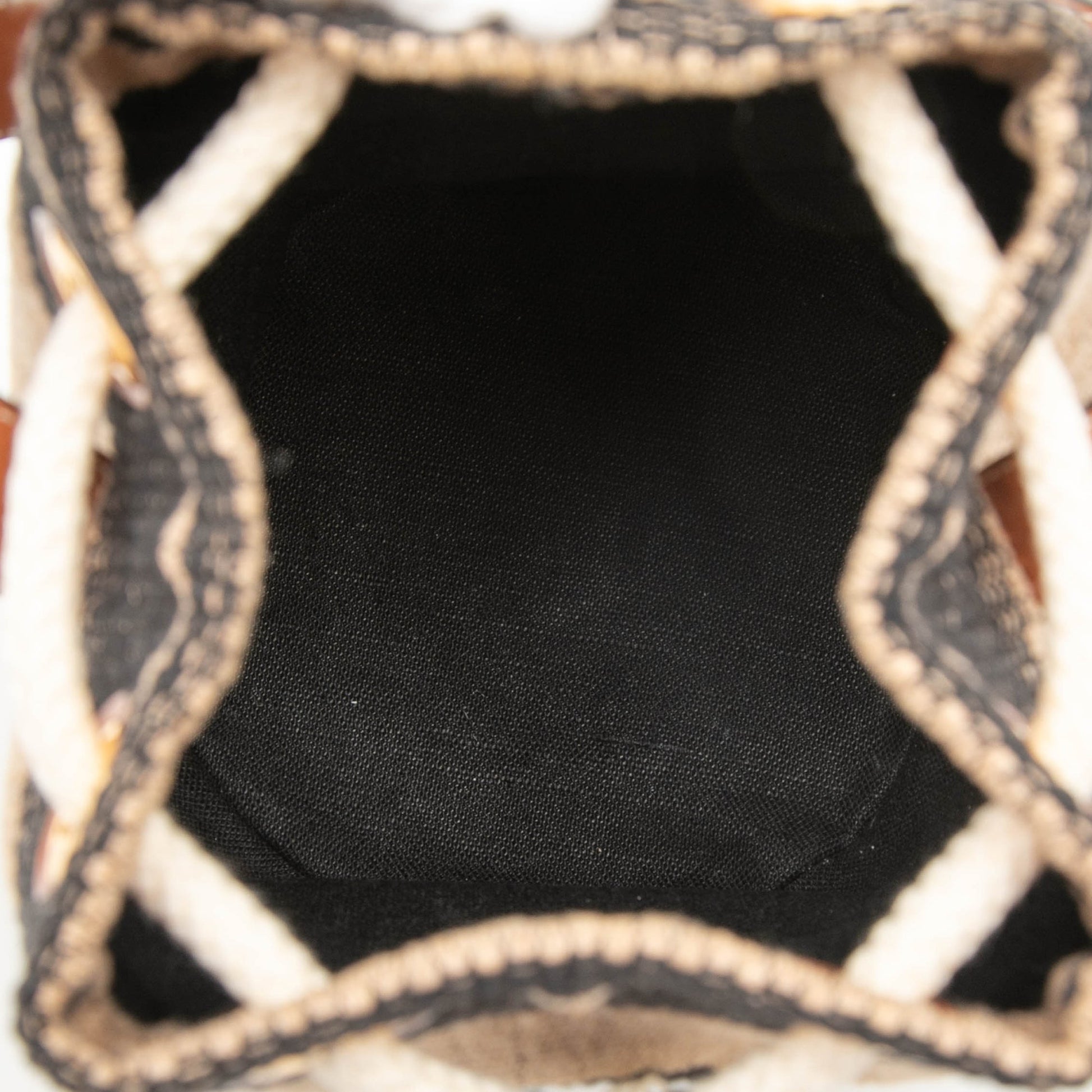 Celine Small Triomphe Raffia Drawstring Bucket Bag