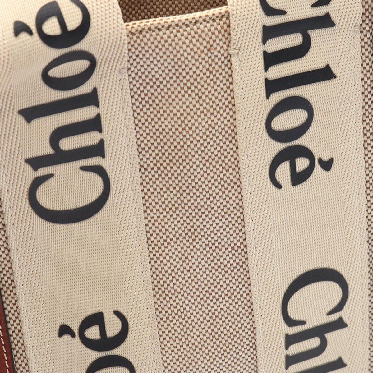 Chloé Small Canvas Woody Tote — Beige