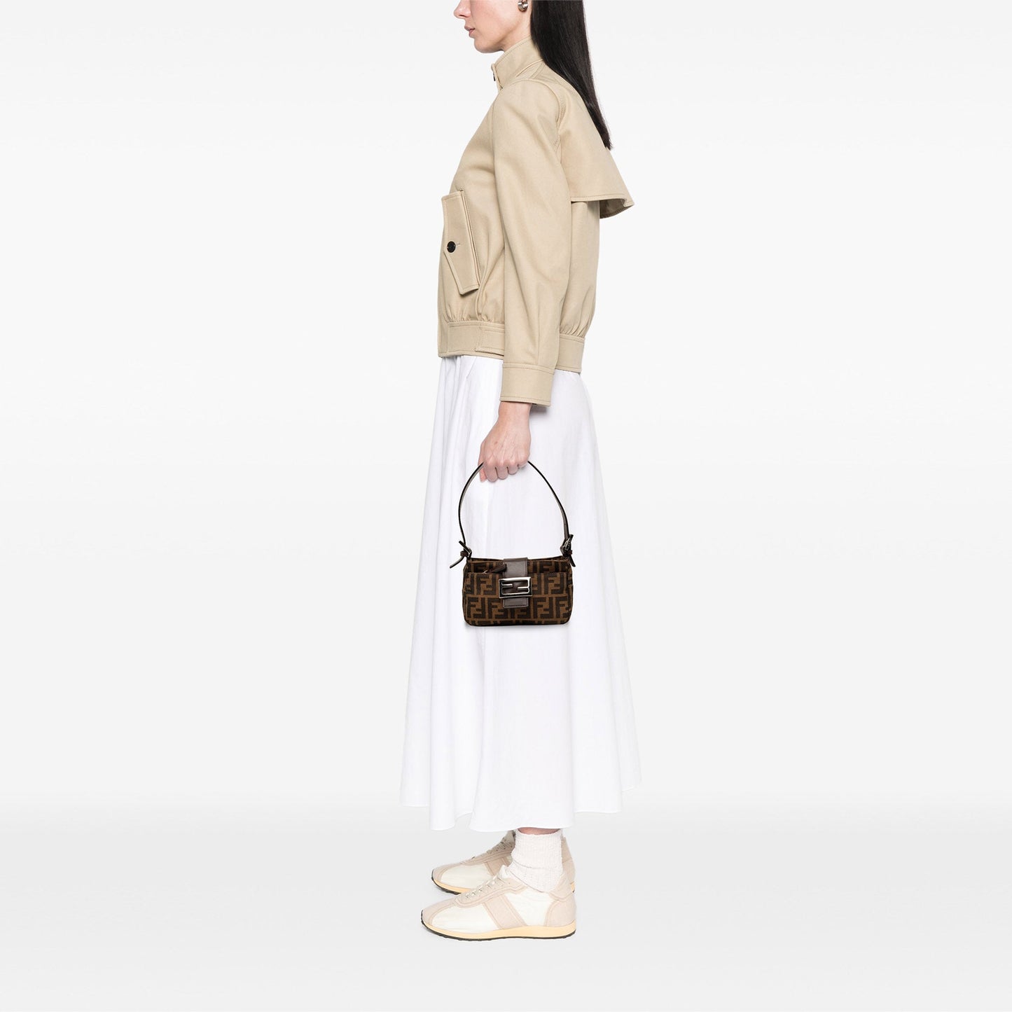 Fendi Zucca Canvas Shoulder Bag