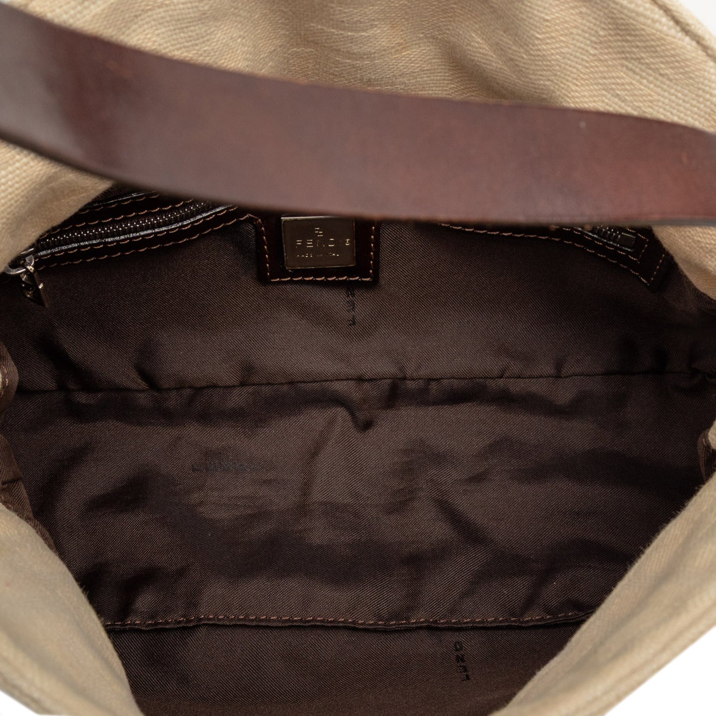 Fendi Zucca Canvas Double Flap Mamma