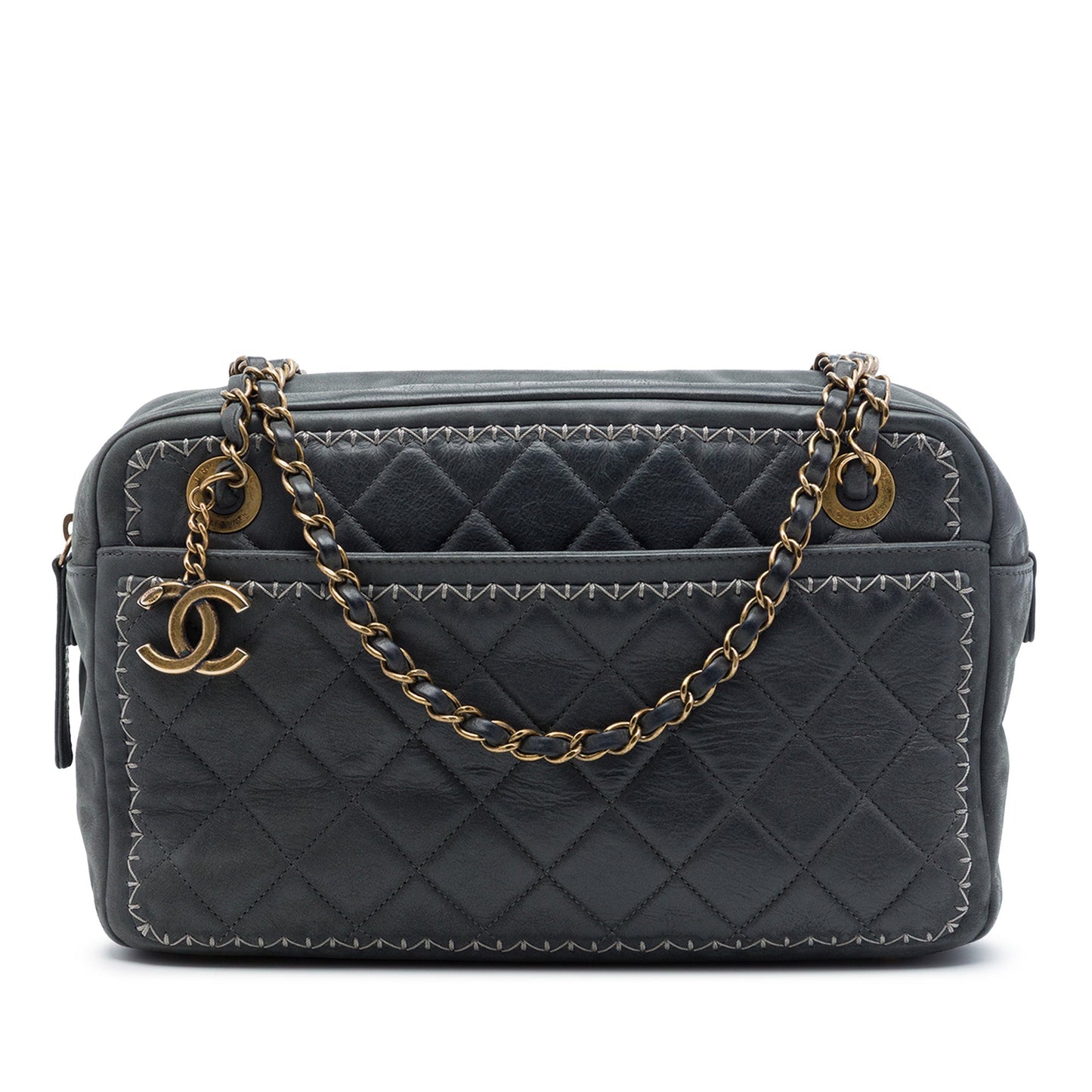 Chanel CC Quilted Iridescent Calfskin Whipstitch Camera Bag