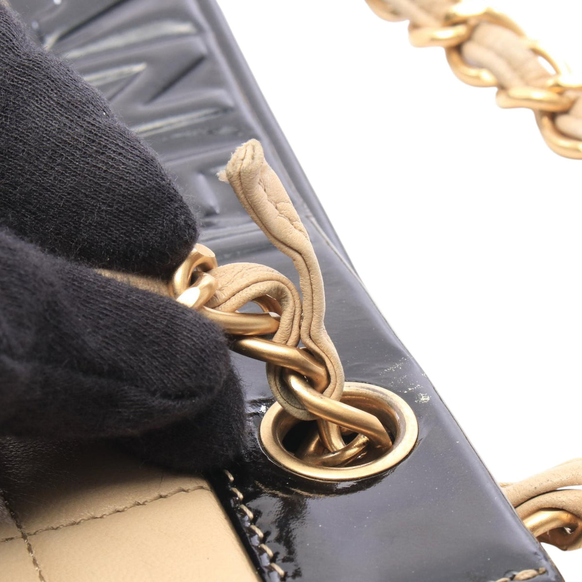 Chanel Choco Bar Calfskin Shopping Tote — Beige