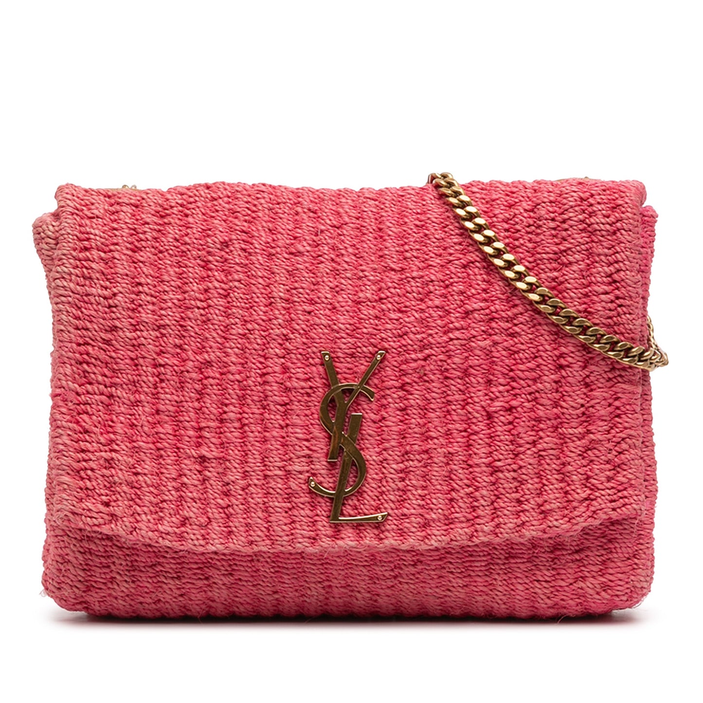 Saint Laurent Medium Raffia Monogram Kate Crossbody