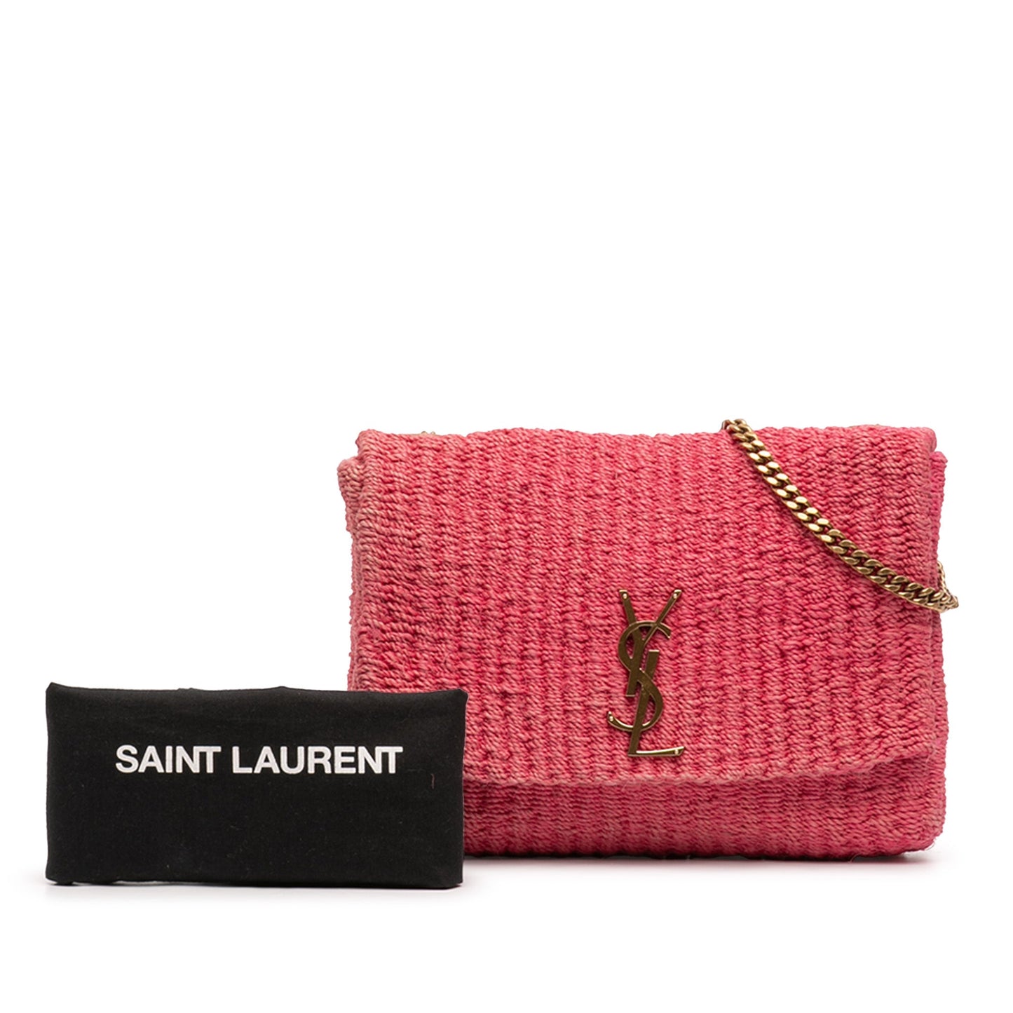 Saint Laurent Medium Raffia Monogram Kate Crossbody