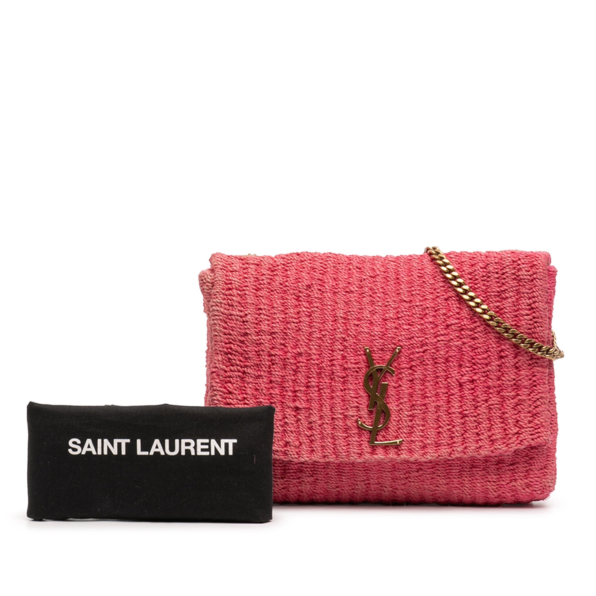 Saint Laurent Medium Raffia Monogram Kate Crossbody