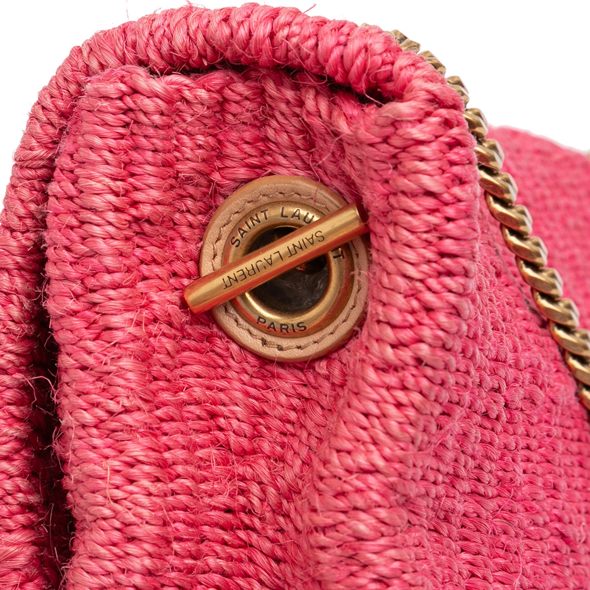 Saint Laurent Medium Raffia Monogram Kate Crossbody