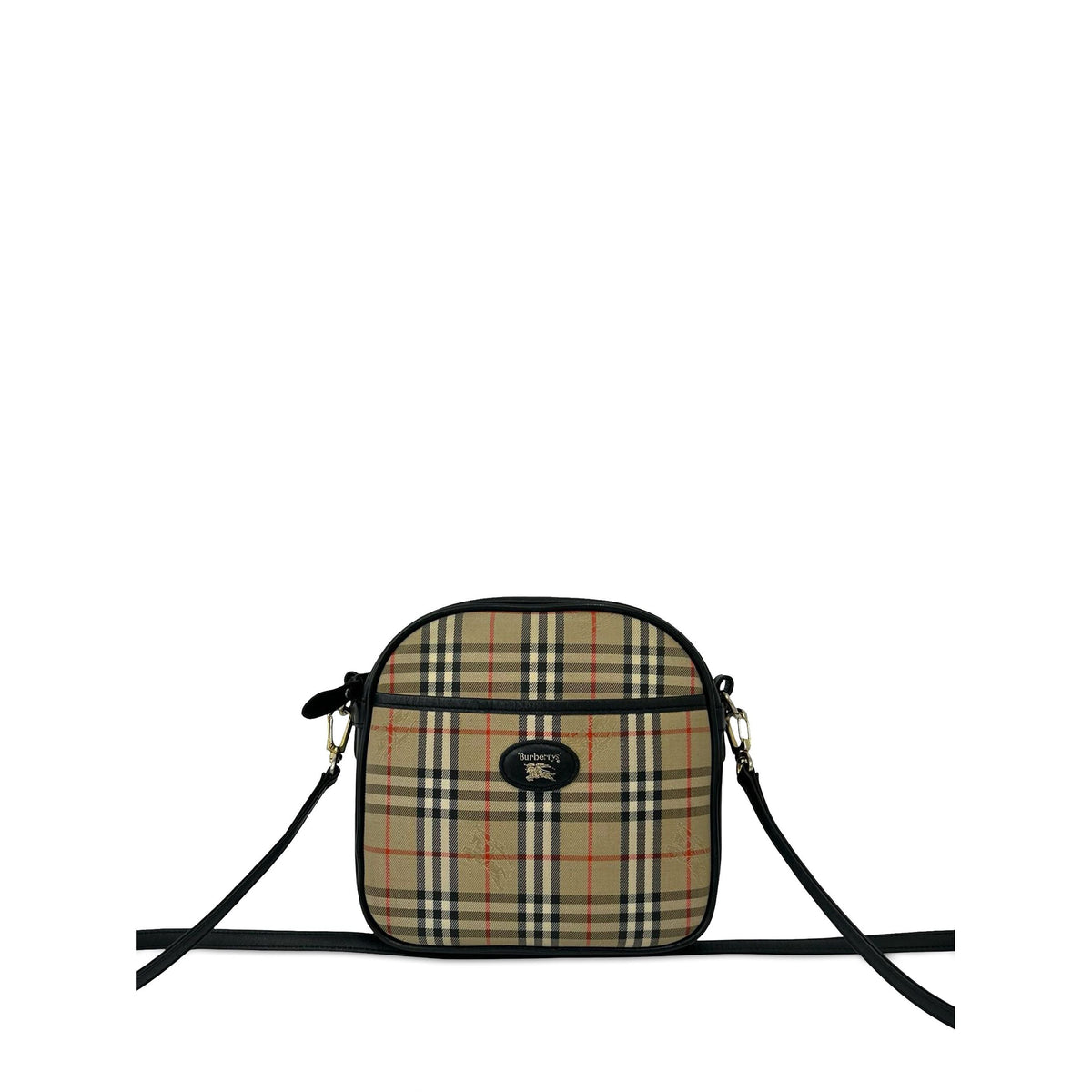 Burberry Haymarket Check Canvas Crossbody — Beige