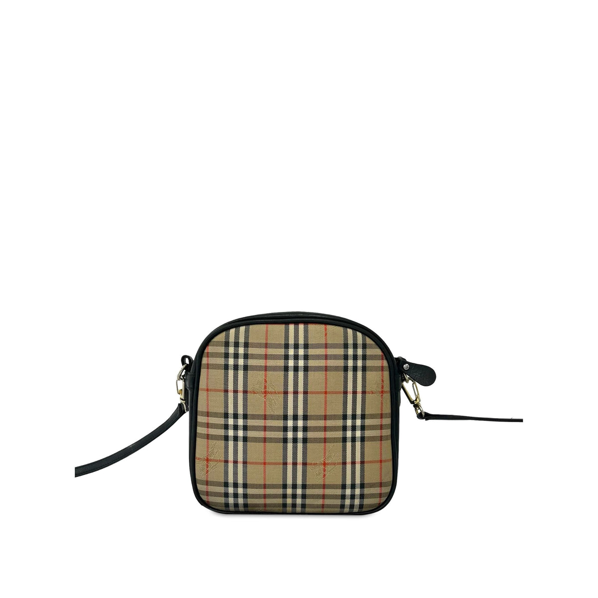 Burberry Haymarket Check Canvas Crossbody — Beige