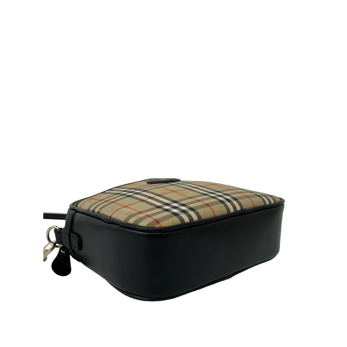 Burberry Haymarket Check Canvas Crossbody — Beige