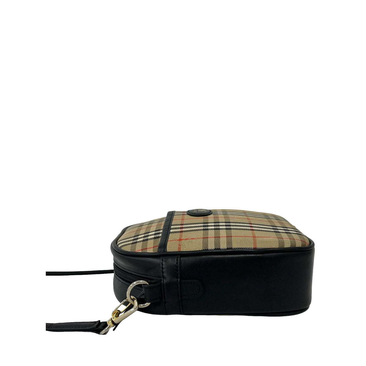 Burberry Haymarket Check Canvas Crossbody — Beige