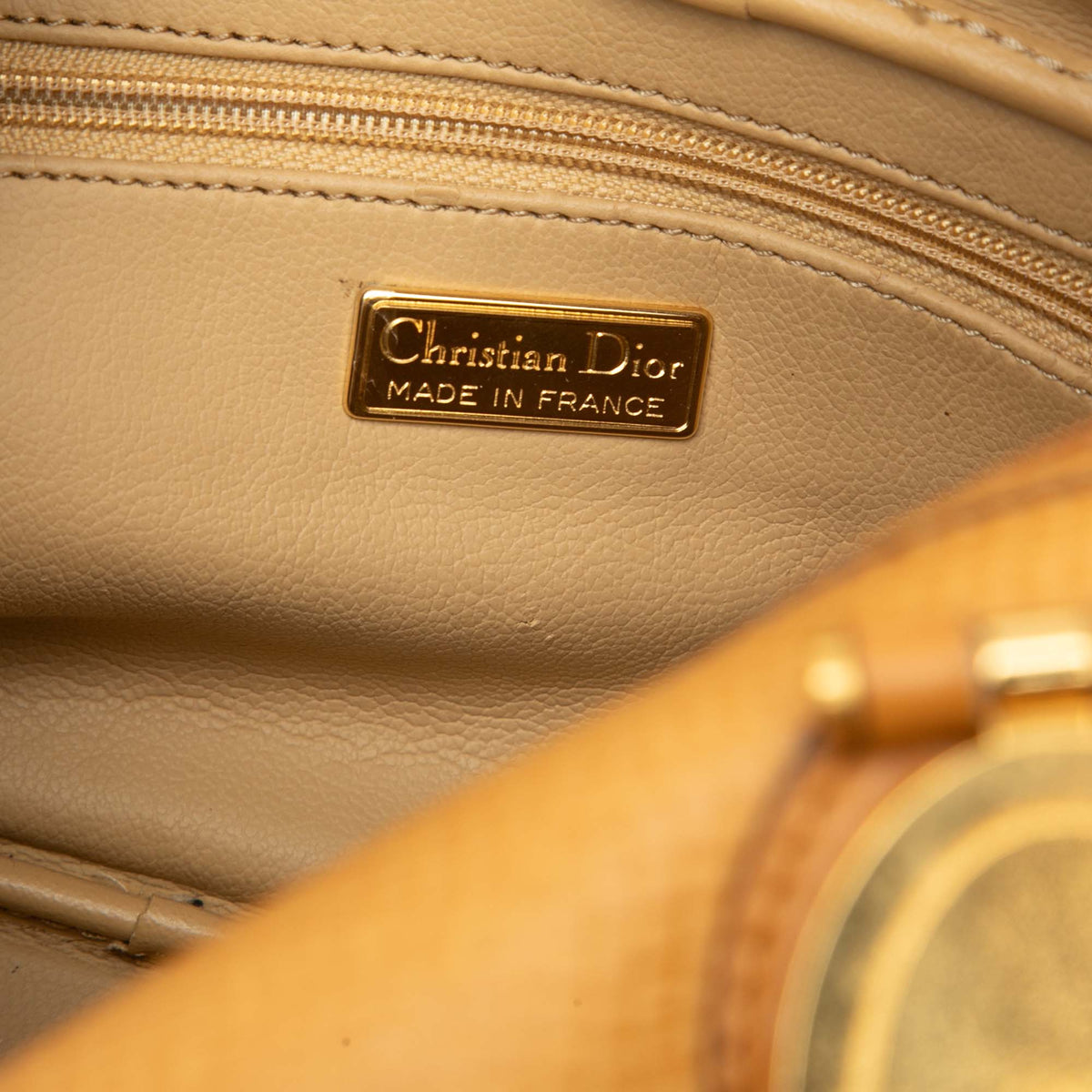 Dior Leather Top Handle Bag — Yellow