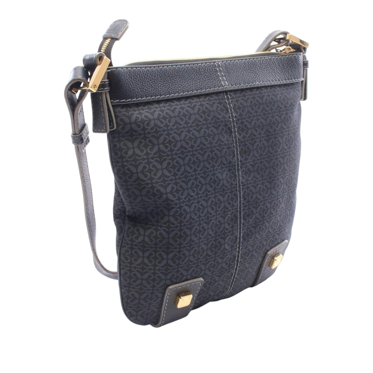LOEWE Anagram Canvas New Road Crossbody — Black