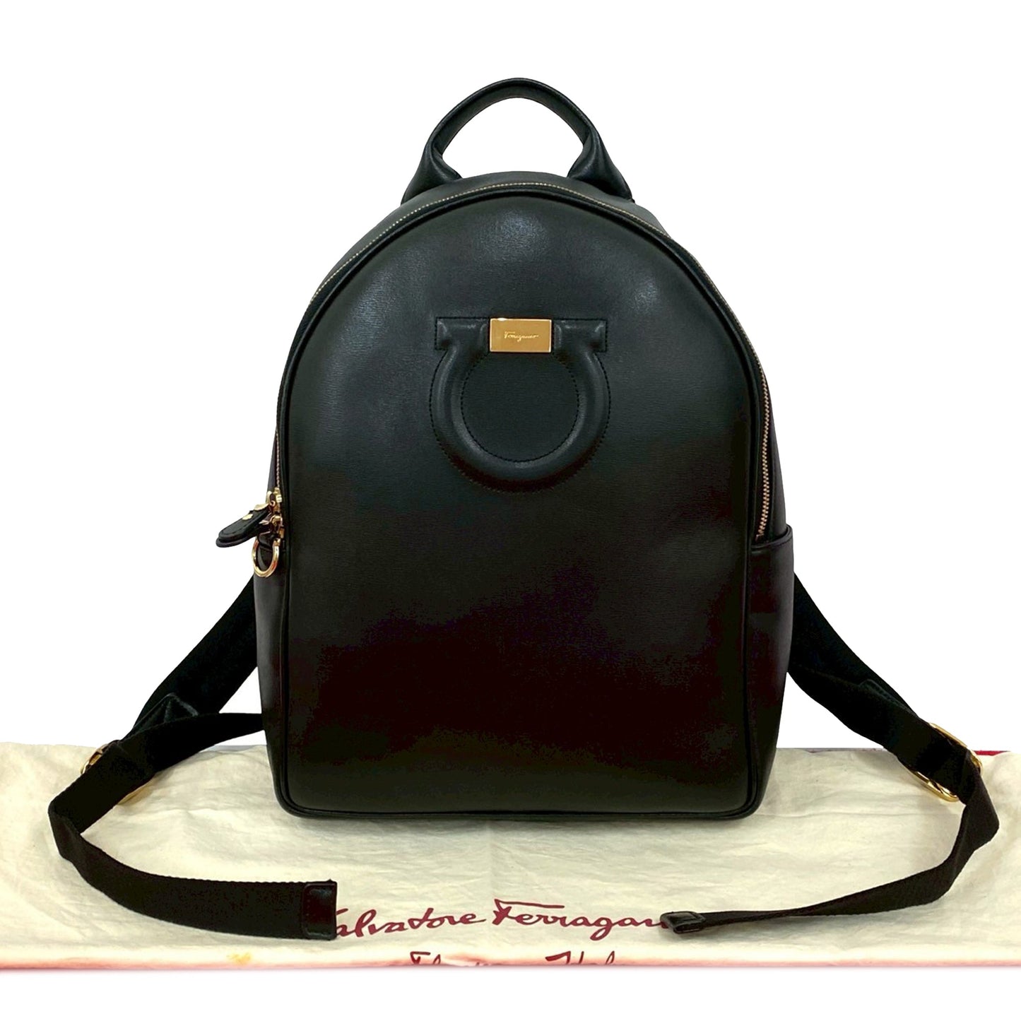 Ferragamo Leather Gancini City Zip Backpack