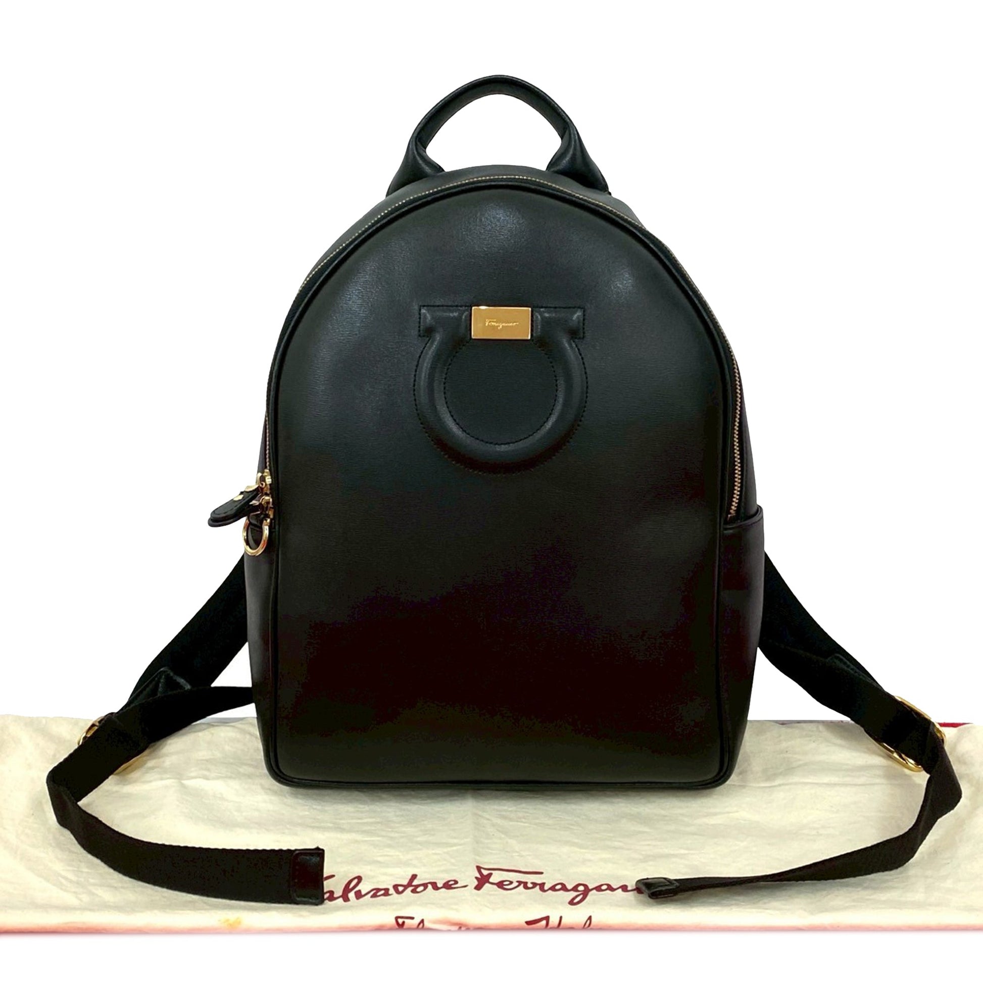 Ferragamo Leather Gancini City Zip Backpack
