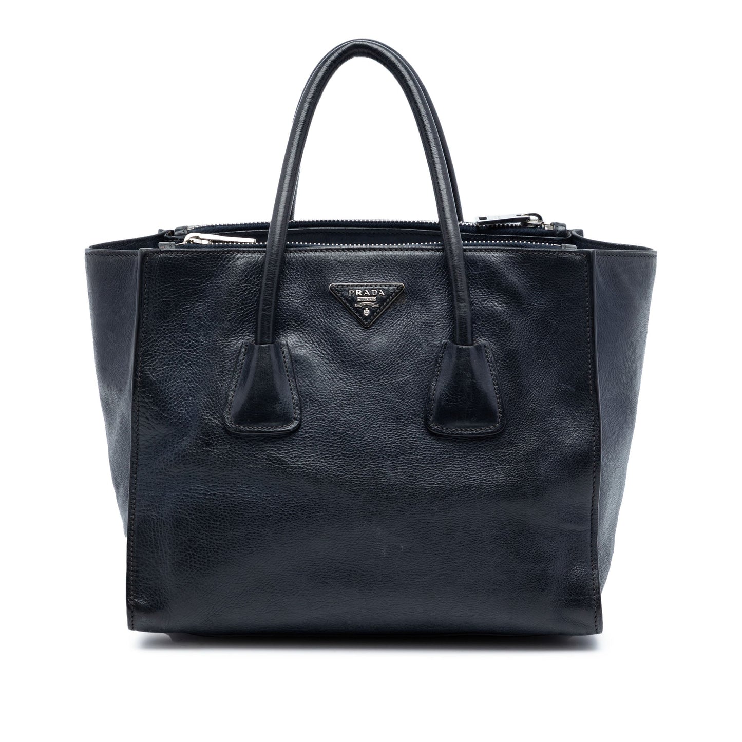 Prada Glace Calf Twin Pocket Double Handle Satchel