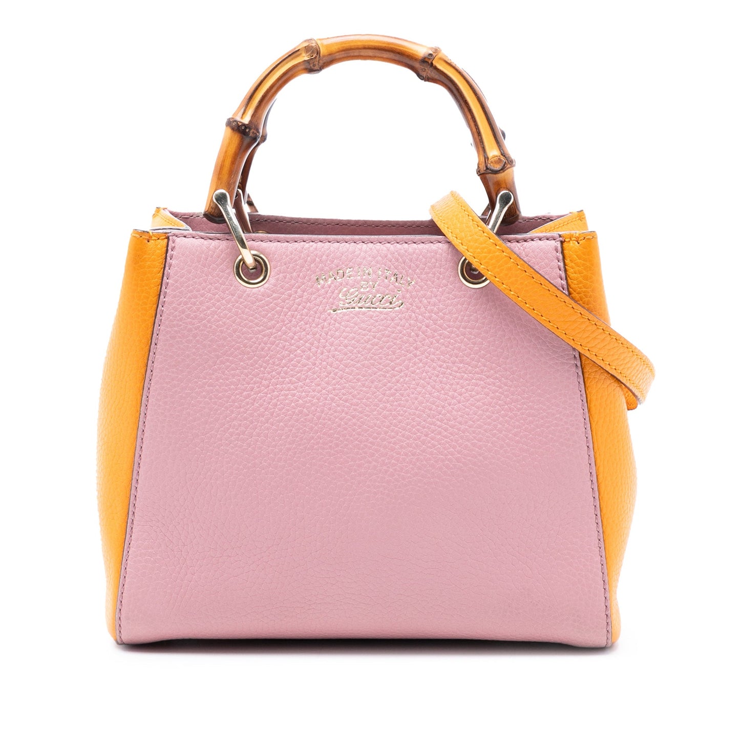 Gucci Mini Bicolor Calfskin Bamboo Shopper Satchel