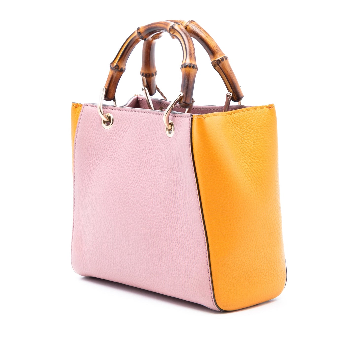 Gucci Mini Bicolor Calfskin Bamboo Shopper Satchel