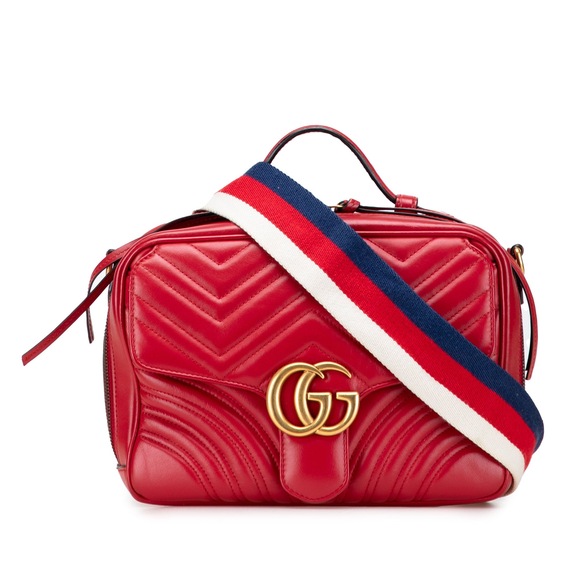 Gucci Small GG Marmont Matelasse Leather Sylvie Top Handle Satchel