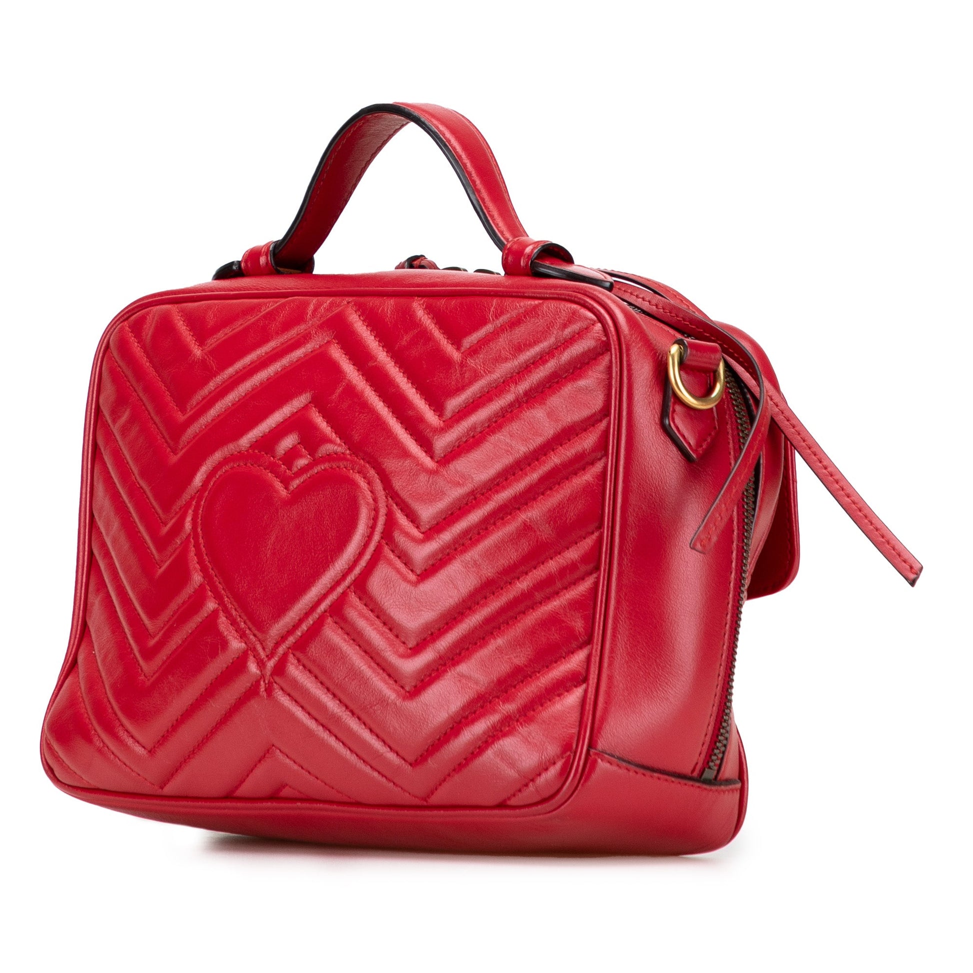 Gucci Small GG Marmont Matelasse Leather Sylvie Top Handle Satchel