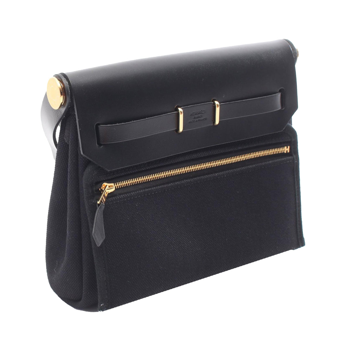 Hermès Military Toile and Vache Hunter Herbag Zip 20