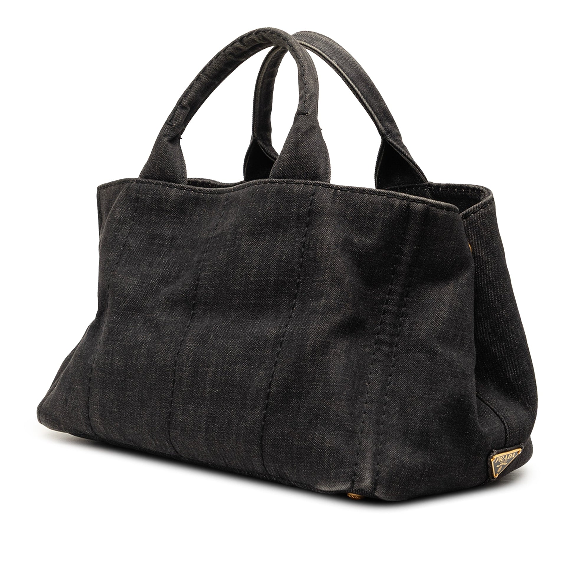 Prada Denim Canapa Logo Tote