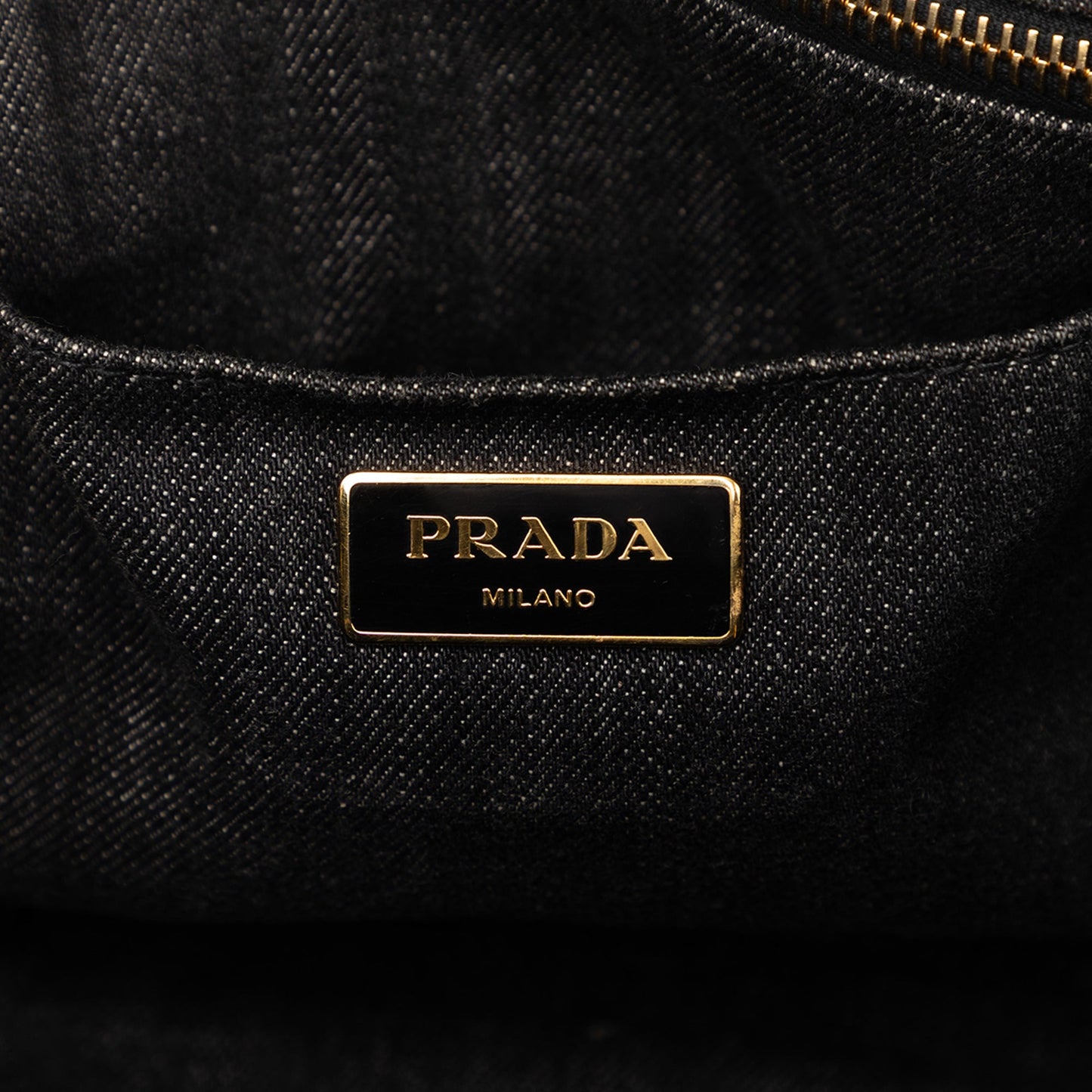 Prada Denim Canapa Logo Tote