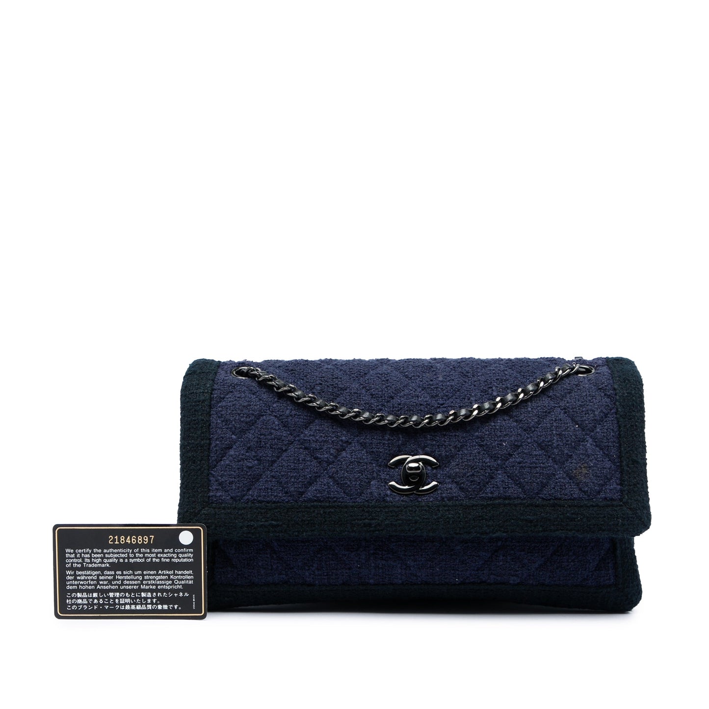 Chanel CC Quilted Tweed Accordion Flap