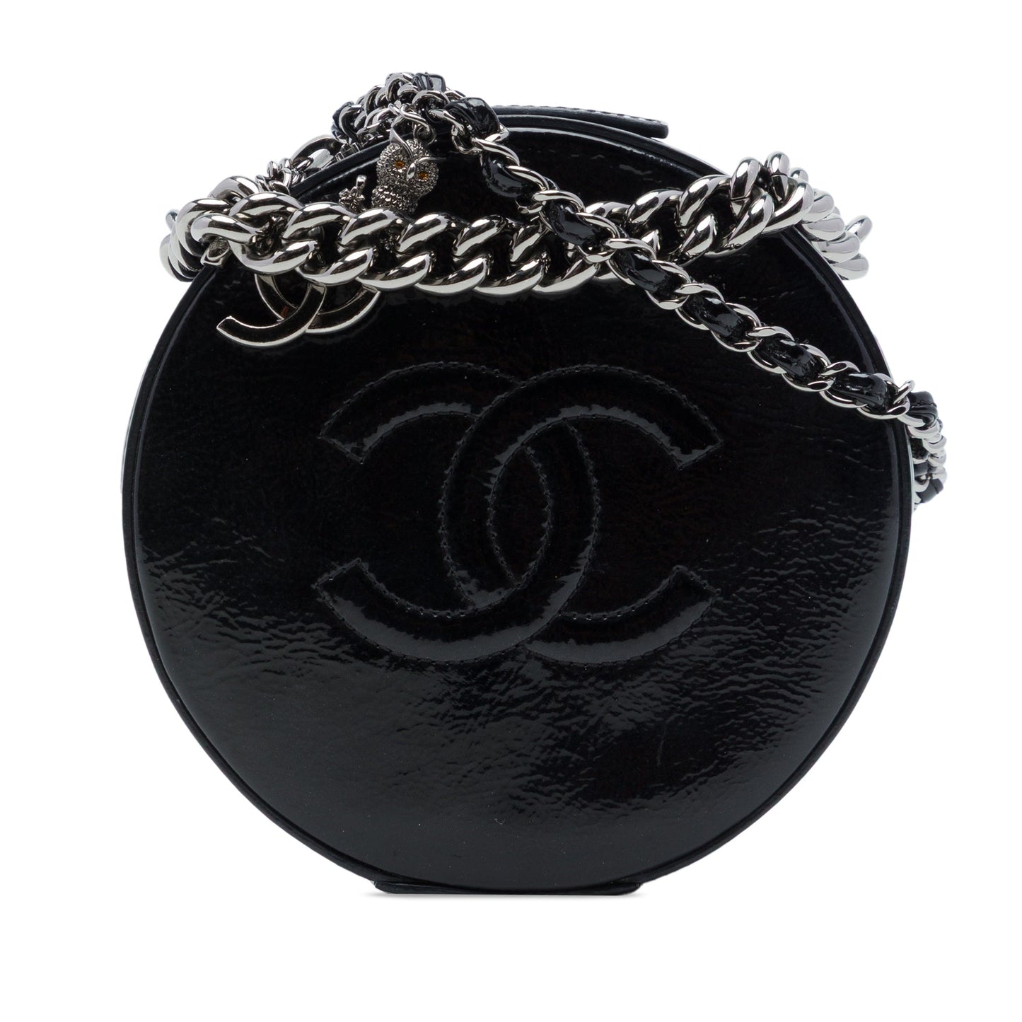 Chanel CC Patent Round as Earth Bag