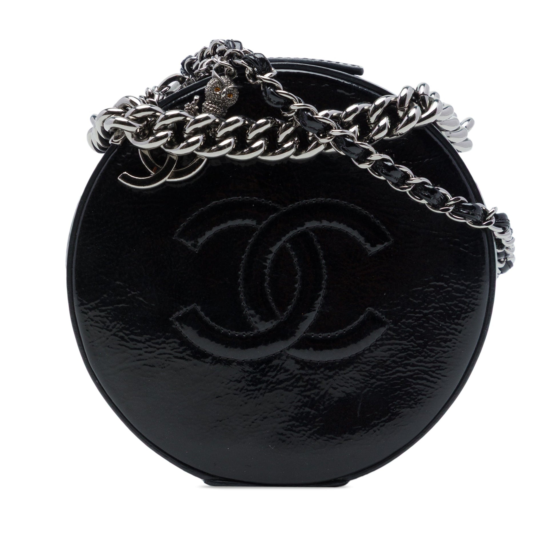 Chanel CC Patent Round as Earth Bag