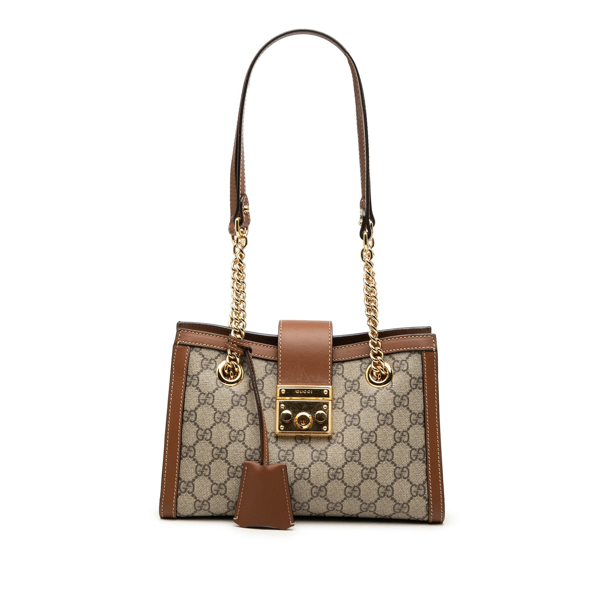 Gucci Small GG Supreme Padlock Tote — Beige