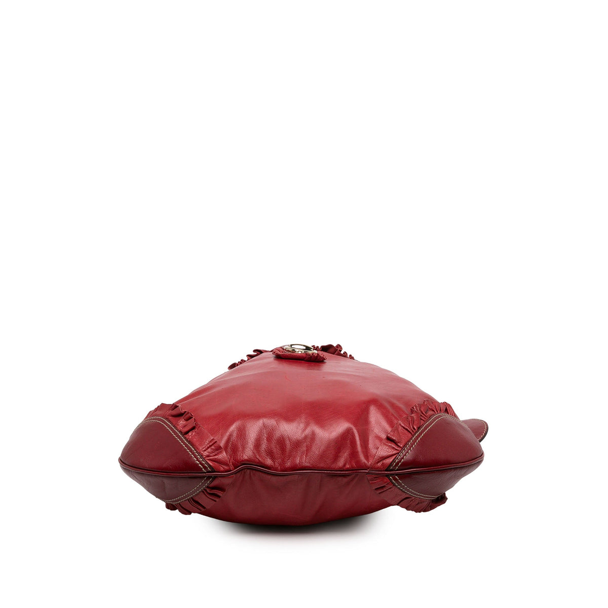 Gucci Calfskin Abbey D Ring Ruffle Hobo — Red