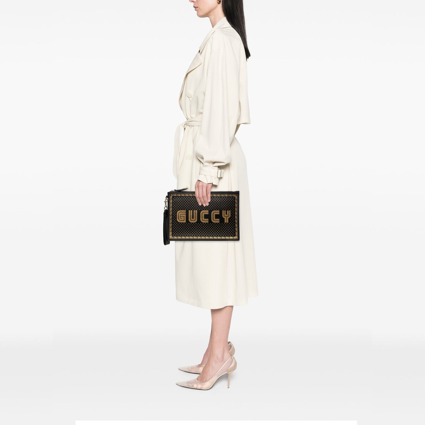 Gucci Leather Guccy Sega Clutch