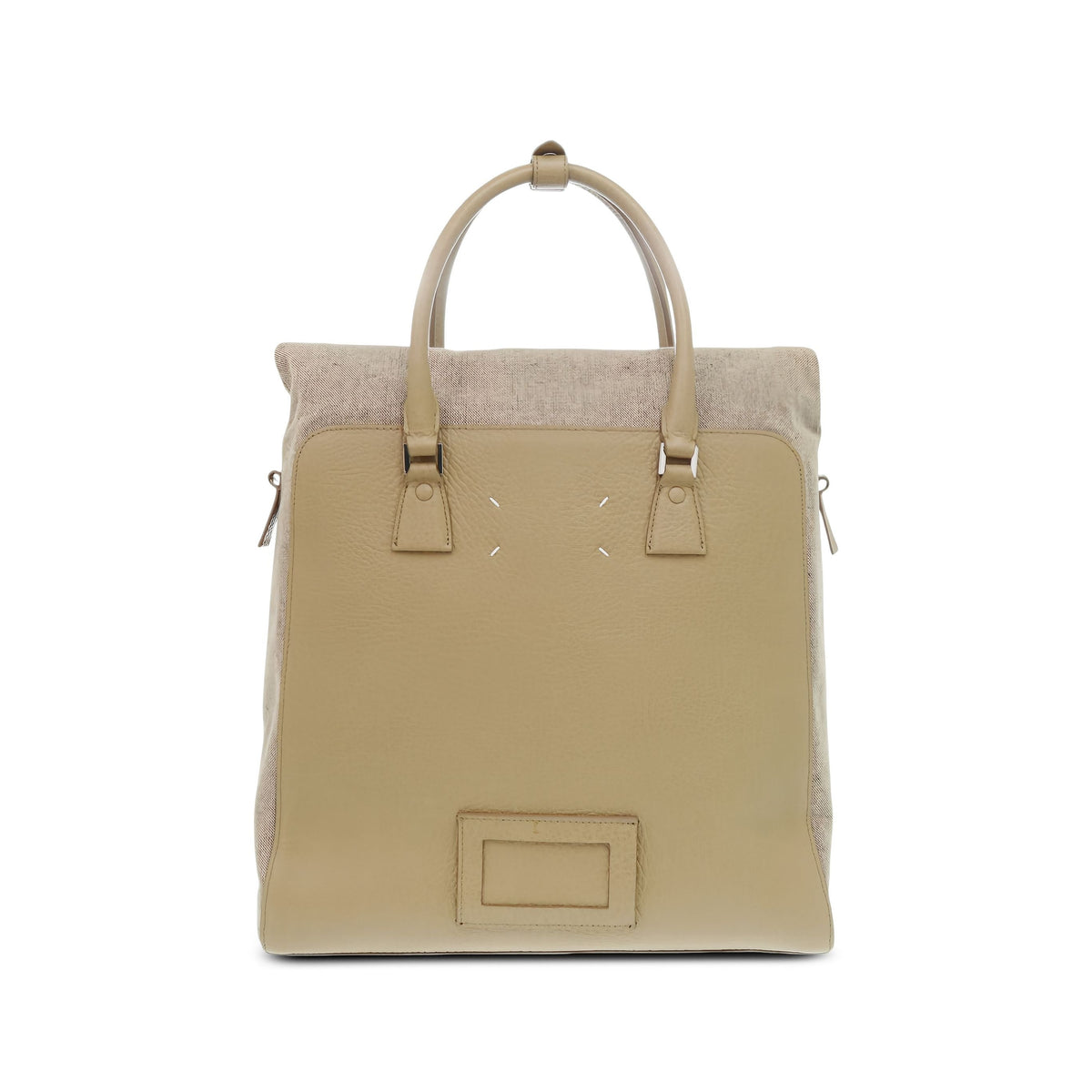 Maison Margiela Leather 5AC Daily Vertical Tote — Beige