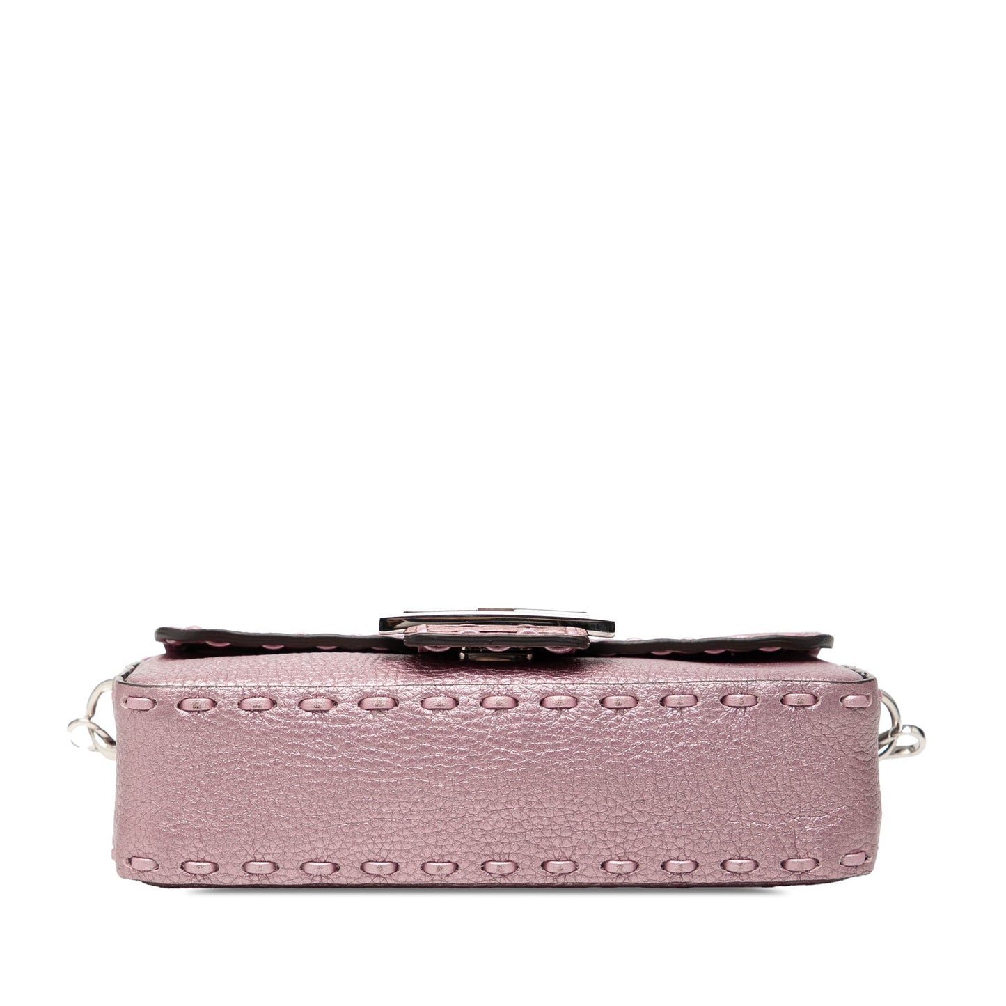 Fendi Mini Metallic Leather Selleria Baguette Satchel