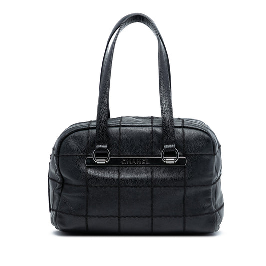 Chanel Choco Bar Caviar LAX Bowler Bag