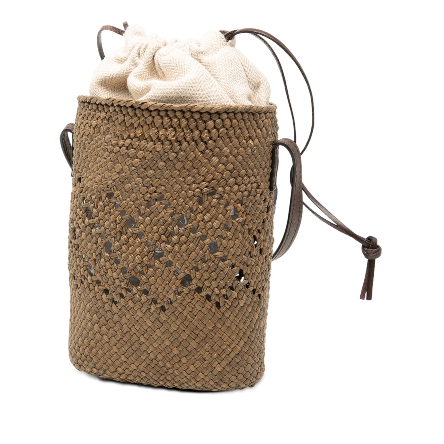 LOEWE Paulas Ibiza Anagram Raffia Square Bucket Bag