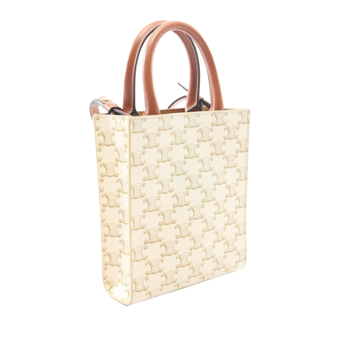 Celine Mini Triomphe Coated Canvas Vertical Cabas Satchel